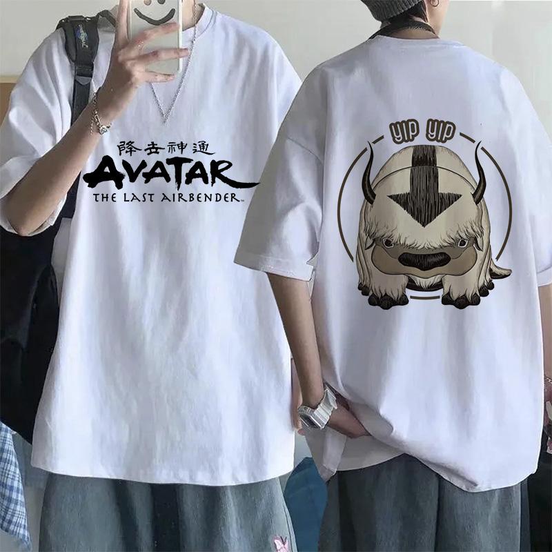 Mode Mange T-Shirt Avatar Der Letzte Luftbändiger Y2k Shirt Streetwear Appa Yip Lässiges T-Shirt Hip Hop Harajuku T-Shirts Oberteile Kleidung