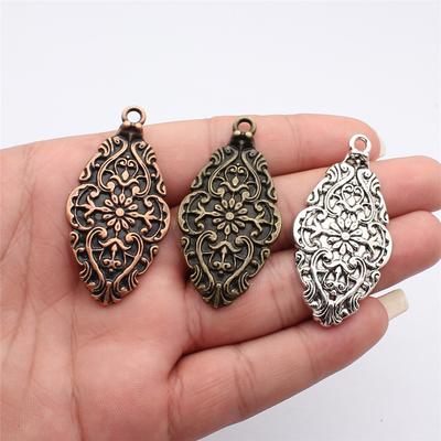 Große Blumen Botanische Blüte Anhänger Antik Bronze Zinklegierung Schmuckherstellung Zubehör für Mädchen Schmuck Anhänger