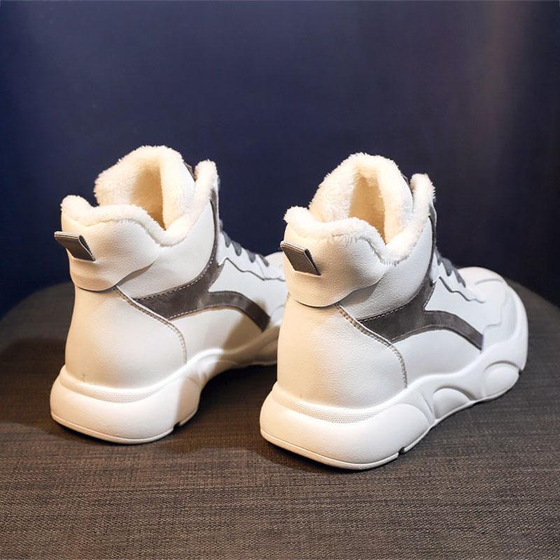 Women High-top White Sneakers Autumn 2024 New Female Casual Flats Winter Plush Warm Woman Fashion Platform Running Sports Shoes