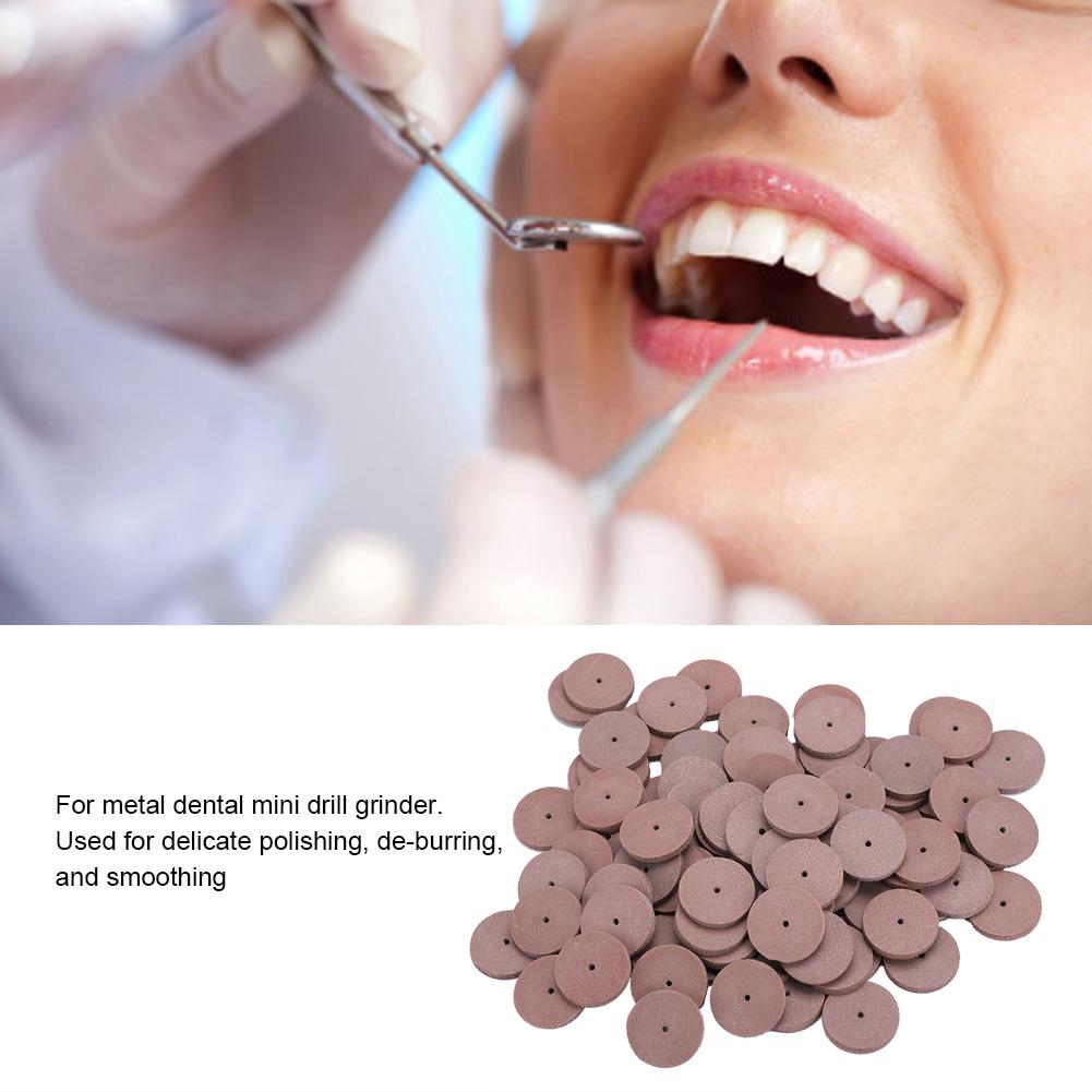 100pcs Rubber Polishing Wheel for Metal Dental Mini Drill Grinder Dental AccessoryRed