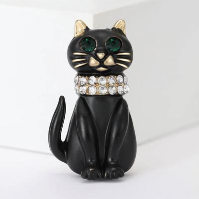 Dripping Cat Brooch, Alloy Diamond Cartoon Corsage, Clothing Accessories Fashion Pin Women
