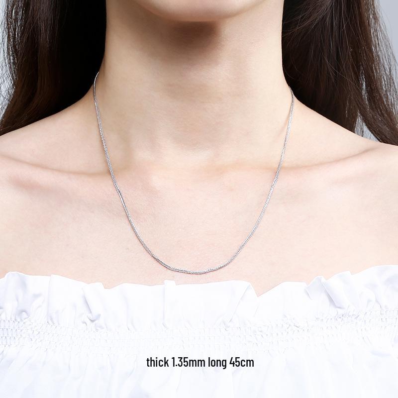 925 Sterling Silver Chopin Necklace Chain for Women & Men - Simple Clavicle Design