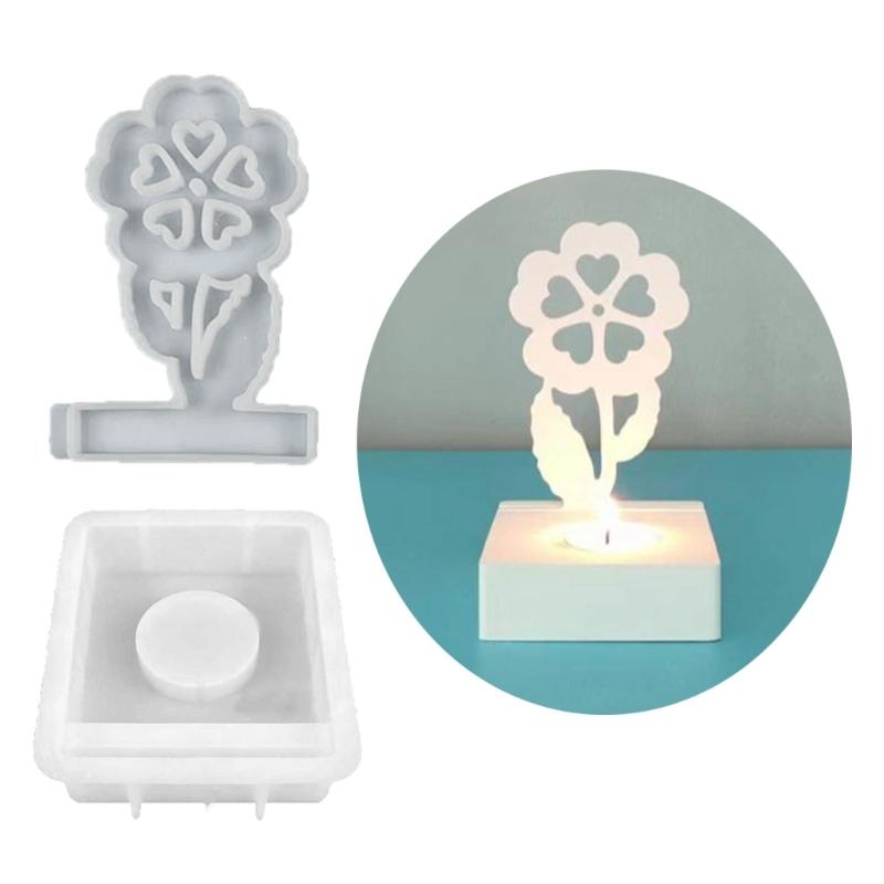 Silicone Moulds Flower Candlesticks Resins Molds Candle Holder Silicone Molds DIY Concrete Castings Mould for Candle