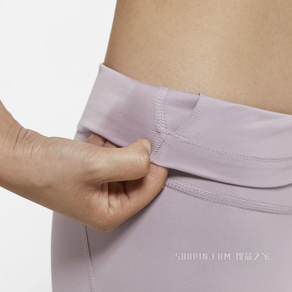 Nike Yoga Mesh Panel Solid Color Tight Seven-Point Fitness Pants Women bottoms Fog-Purple Red DD5561-501