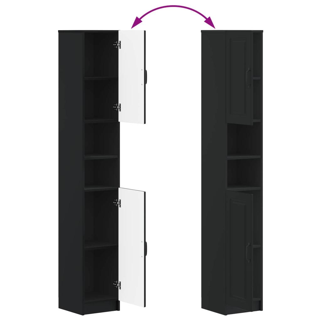 Bathroom Cabinet with Open Shelf UTRECHT Black