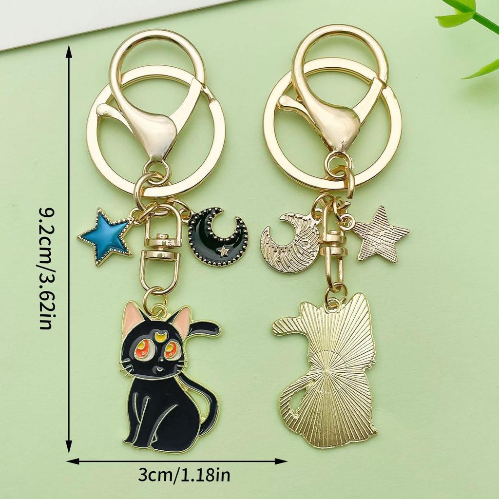 Sailor Moon Luna Cat Keychain - Cute Cartoon Pendant for Bags and Backpacks
