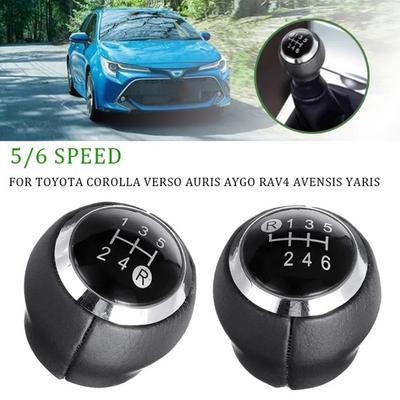 Copertura Pomello Leva Cambio Auto a 6 Marce Pomello Leva Cambio Pallamano Versione in Pelle Nera Adatta Per Toyota