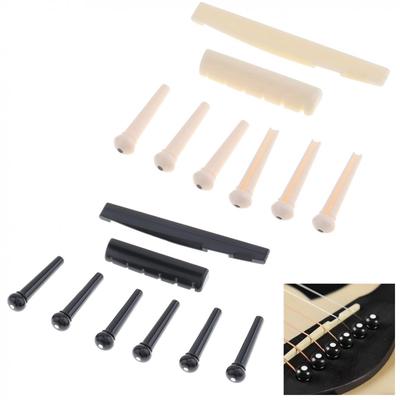 6-teiliges ABS-Stegstift- und Stegsattel-Set für Folk-Akustikgitarre