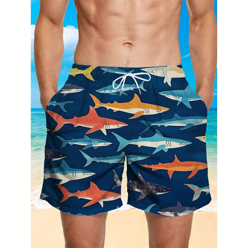 Summer Men's 3D Printed Beach Pants Fashion Versatile Trend Breathable Casual Vacation Style