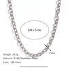 18K Gold Plated Silver Color Stainless Steel 7mm Oval Link Chain Chunky Choker Necklaces Long Link Chain Bracelet Anklets
