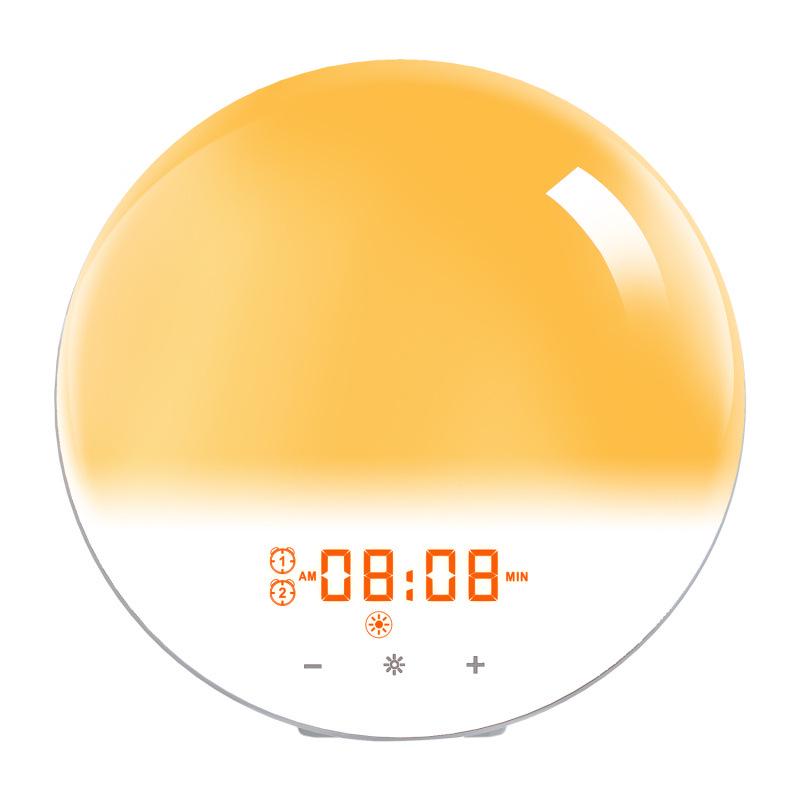 Smart Sunrise-Sunset LED Alarm Clock with Color-Changing Night Light