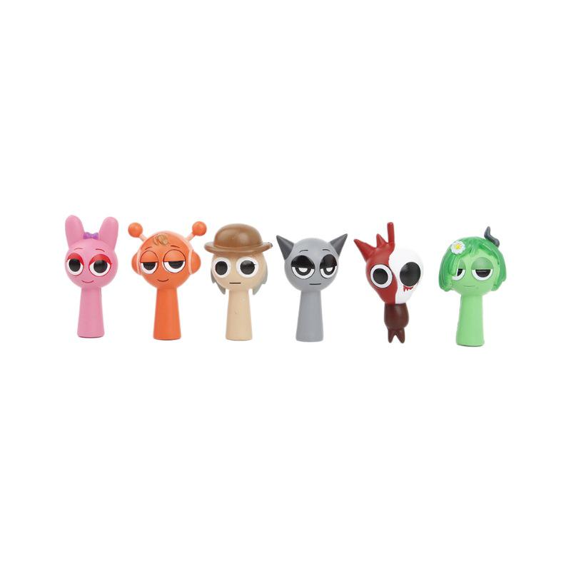 Cartoon Anime Rhythm Box Doll: Kids' Toy Car Trendy Cake Decoration – 24 Grids Blind Box