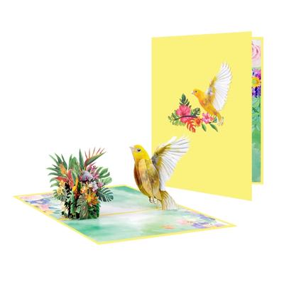 Mother’s Day Greeting Card with Envelope 3D Flower Bird Card 3D Paper Greeting Card for Teachers Mother's Day Gift