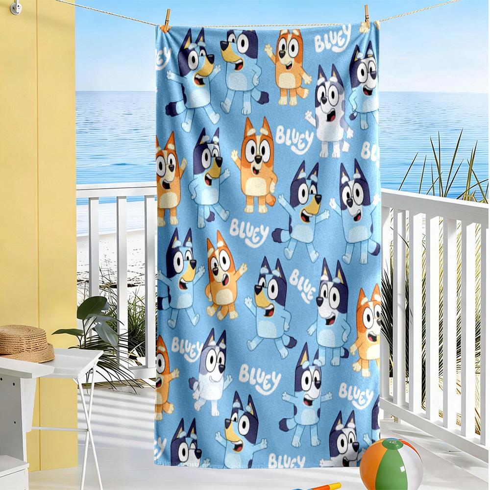 Bluey Bingo Hug Beach Towel Soft Durable Quick-Dry Comfortable Lightweight Portable for Swimming,Beach,Camping, Travel, Beach Accessories,Gym