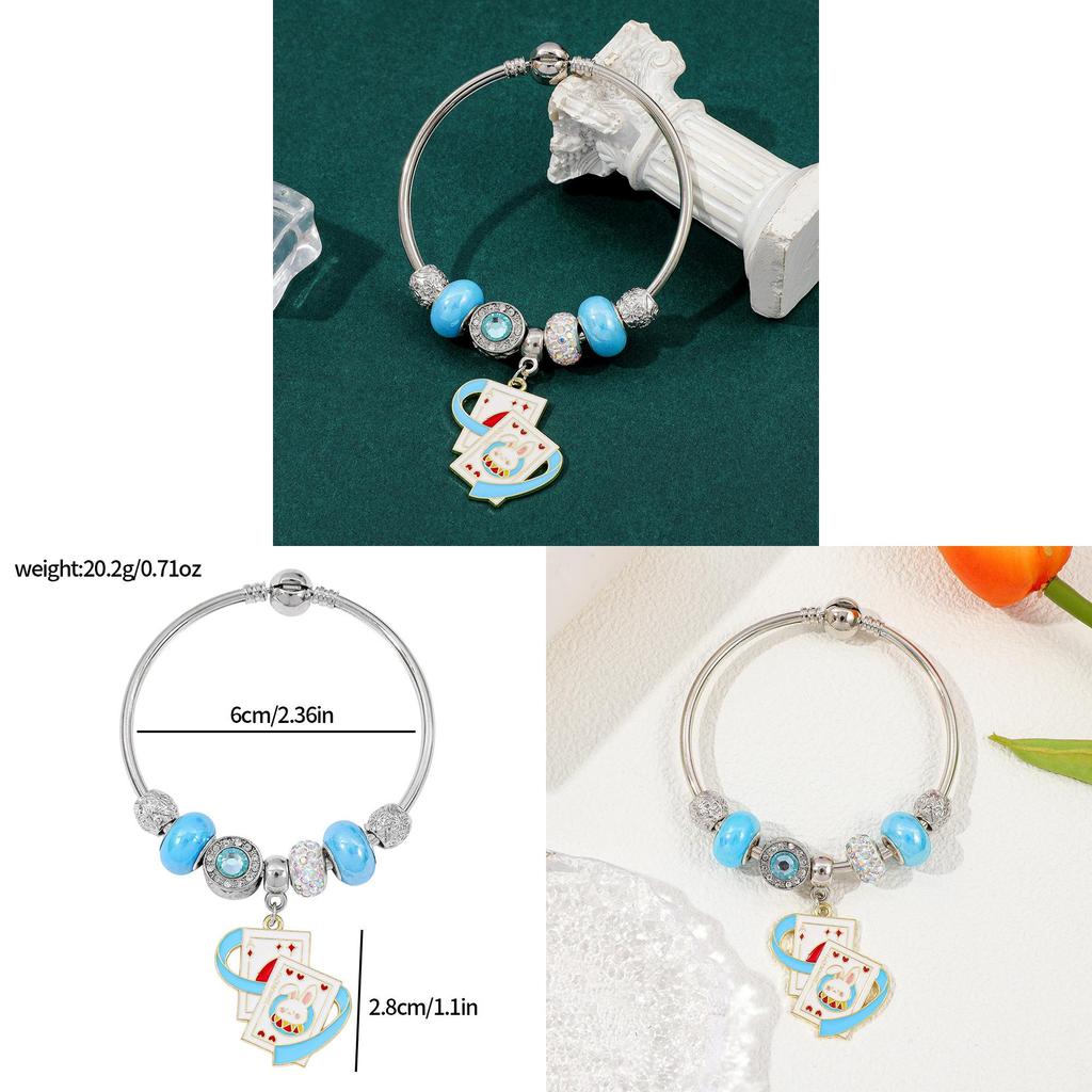 Doraemon Kristallperlenarmband mit Karte Cartoon-Anhänger zum Verschenken