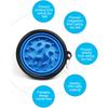 Portable Pet Cat Dog Bowl Silicone Collapsible Slow Feeding Bowl with Hook Foldable Puppy Doggy Water Feeder Cup Solid Color Container