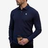 Polo Shirts for Men Geometric K Print Ribbed Long Sleeve