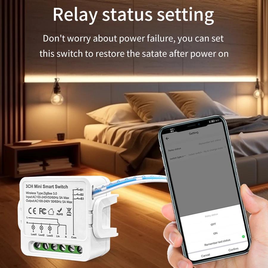 Graffiti Zigbee/WiFi Smart Multi-Way On/Off Switch with Alexa Voice Remote Control WiFi 1-way Switch Module [Line and Neutral]