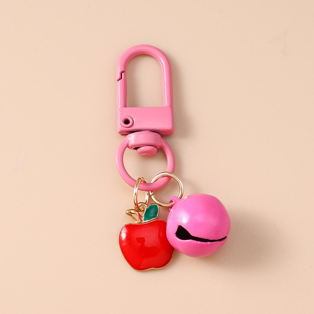 Cute Enamel Fruit Keychain Strawberry Watermelon Lemon Apple Key Ring for Women Girls Handbag Pendants DIY Jewelry Gift