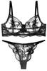 SEAUR Lace Comfortable for Soft Panties Size L Women's Underwear, Parties, Lace-Up Set, Black,
