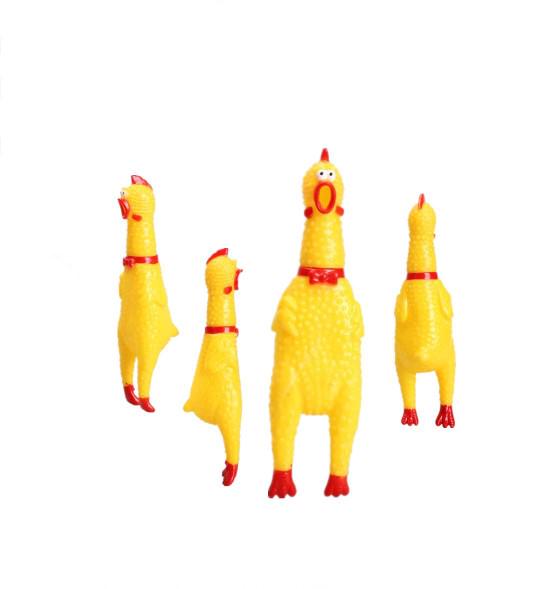 2 Pieces Screaming Chicken Yellow Rubber Squaking Chicken Toy Durable Outil De Decompression Shrilling Gadgets Pour Animaux De Compagnie Ou Enfants 96583621