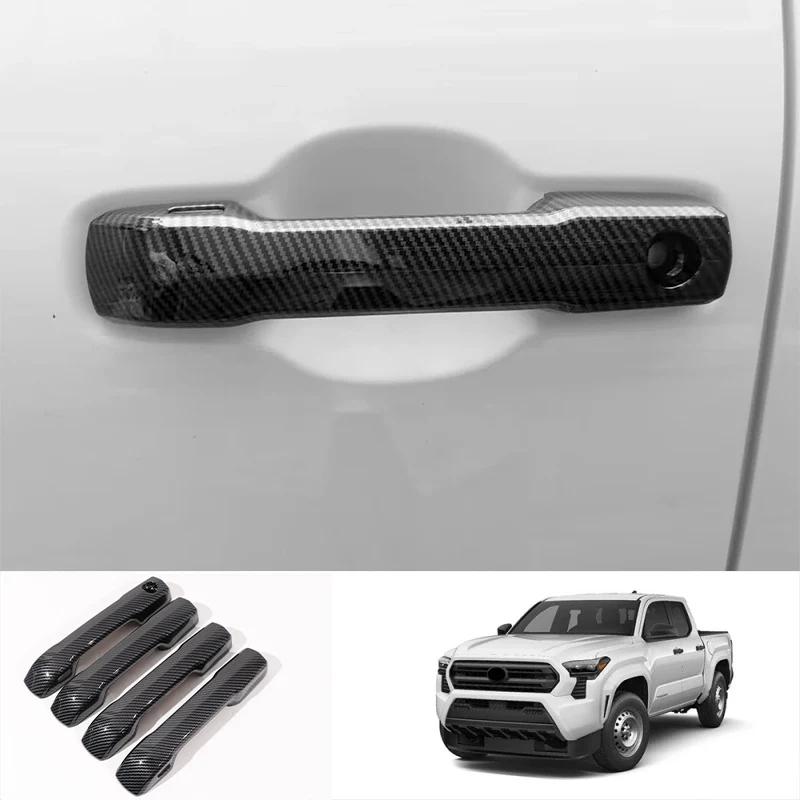 ABS Carbon Fiber For Toyota Tacoma 2024-2025 Central Control Trument Panel Steering Wheel Door Handle Interior Accessories