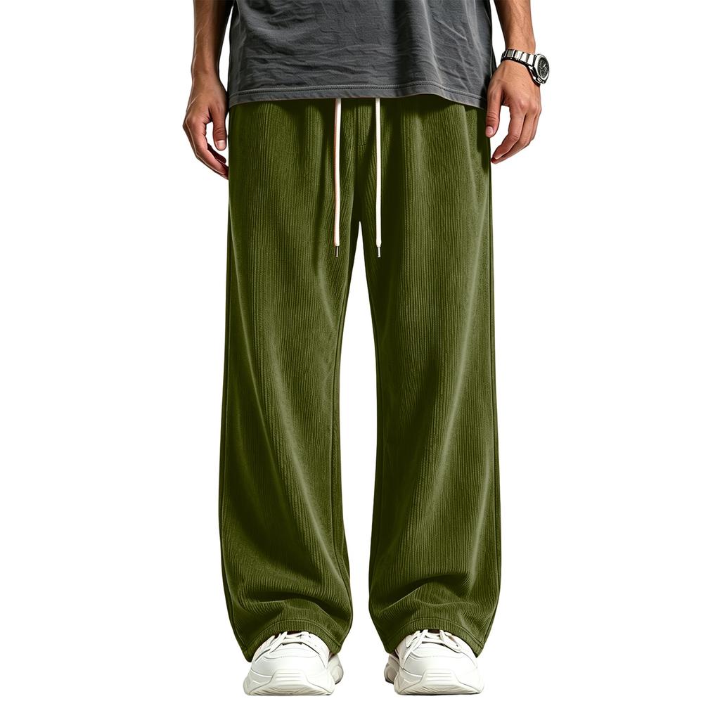 Men's Corduroy Wide Leg Loose Fit Casual Street Pants for Everyday Comfort