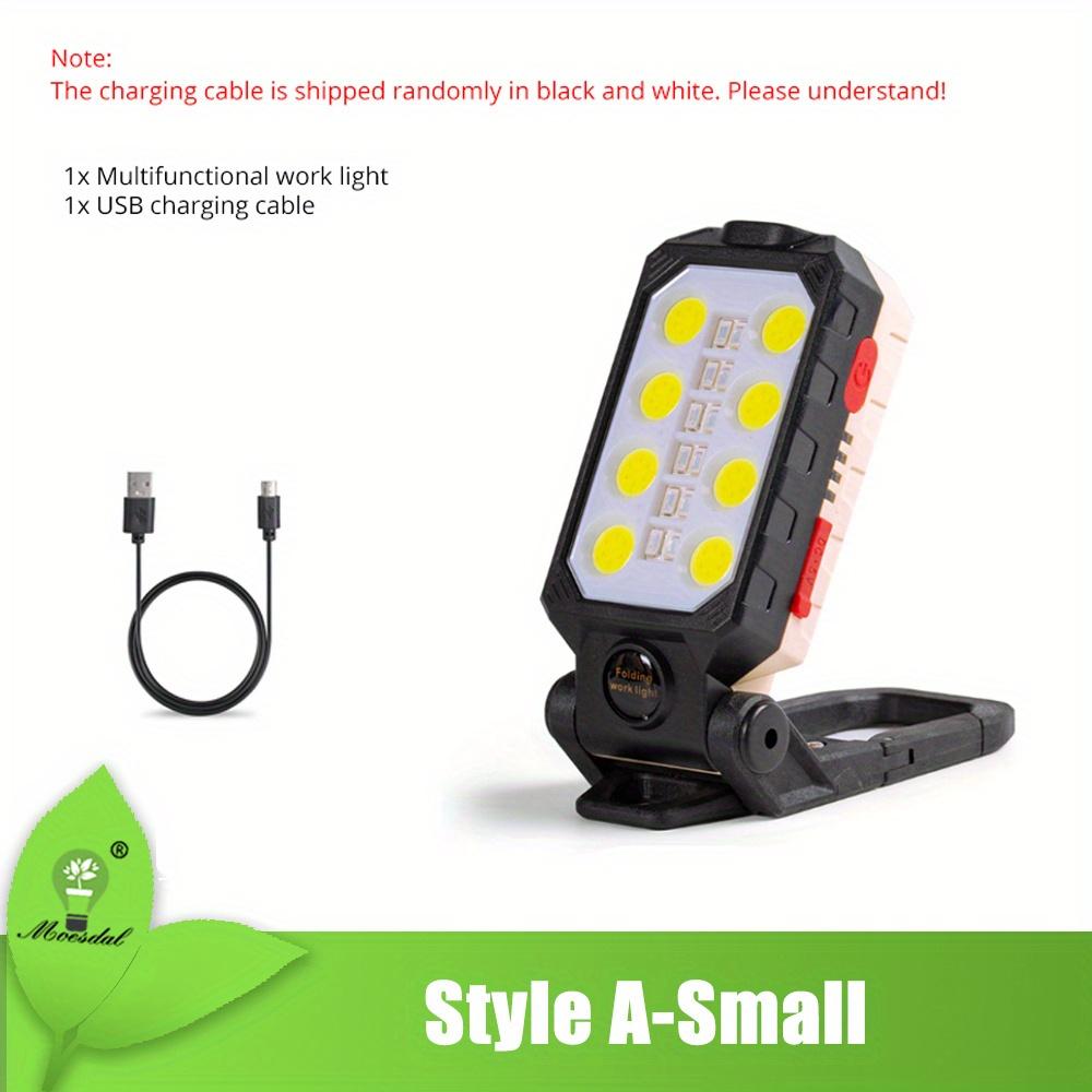 Lampă de lucru COB reîncărcabilă prin USB, lanternă LED portabilă, lanternă de camping rezistentă la apă, cu design cu magnet reglabil, cu afișaj de putere, lanternă multifuncțională