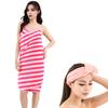 Glow Wrap Towel with Straps Adjustable Halter Bath Towel Open Back Long Ultra-Absorbent Bathrobe Coral Velvet Wearable Spa Towel