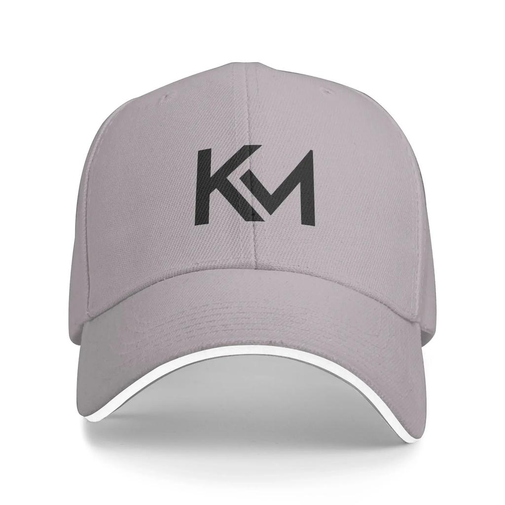 Black KM Logo Design Football Soccer Sun Baseball Cap Summer Vintage Hip Hop Hats Unisex Women Hunting Camping Snapback Hat