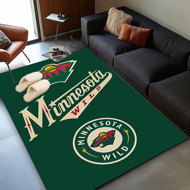 Minnesota-Wild Hockey Team Area Rug Suitable for Indoor And Outdoor,Carpets for Kitchens, Homes, Offices, Living Rooms,Home Decor,Christmas Gift