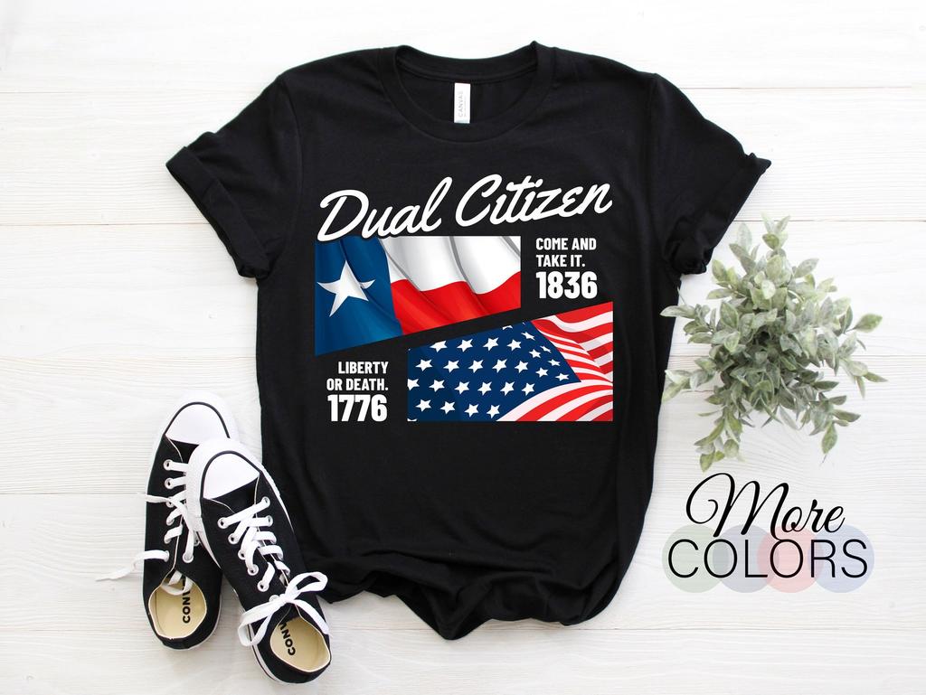 Dual Citizen TEXAS USA Come And Take It Anti Gun Control T-Shirt, Gift for Texas State Home Native Support the 2nd Amendment Gun Rights Tees