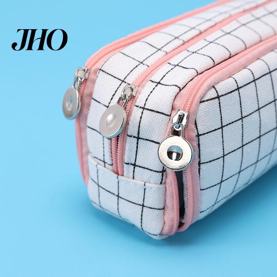 Astuccio per Matite in Tela Grande Custodia per Trucco con Tasche con Cerniera Pochette Scomparti Multipli Organizer Leggero Anelli Elastici Portapenne