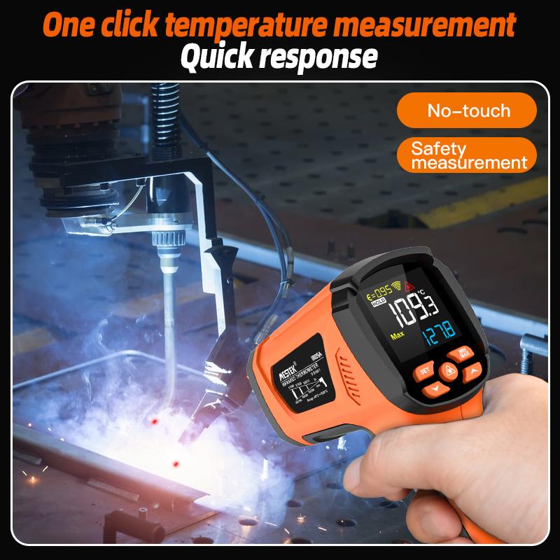 -40~1600℃ Digital Infrared Thermometer High Temperature 2 Dual Laser Thermometer 50:1 D:S Thermometer Send from Russian