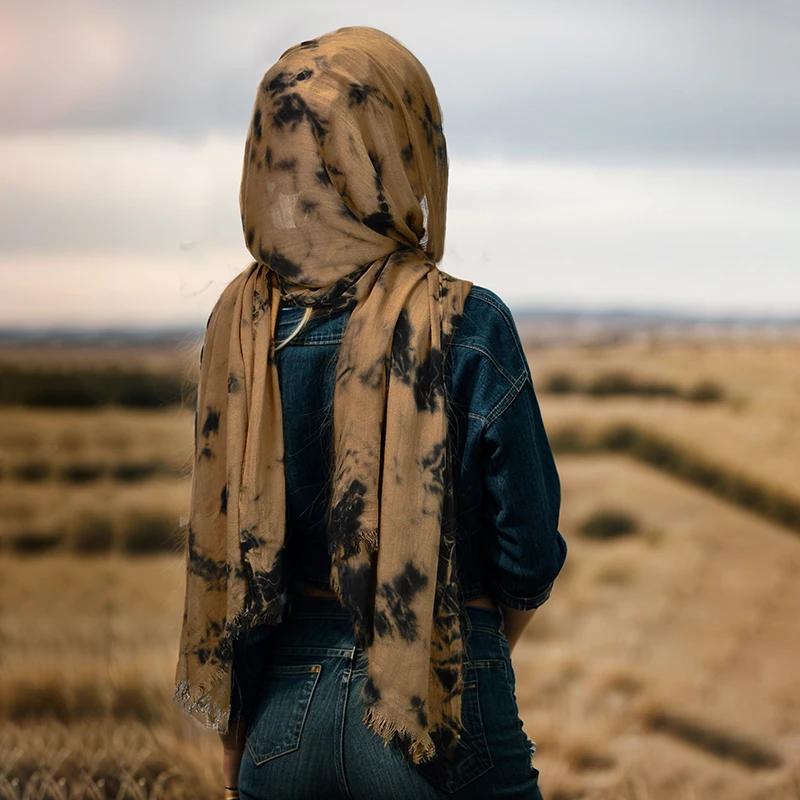 

Новий Омбре Тай-дай Бавовна Район Хіджаб Шарф Жіночі Мусульманські Довгі Шалі Ісламська Хустка Обгортання Пов язка на Голову Ід Вуаль Фуляр 185*70см