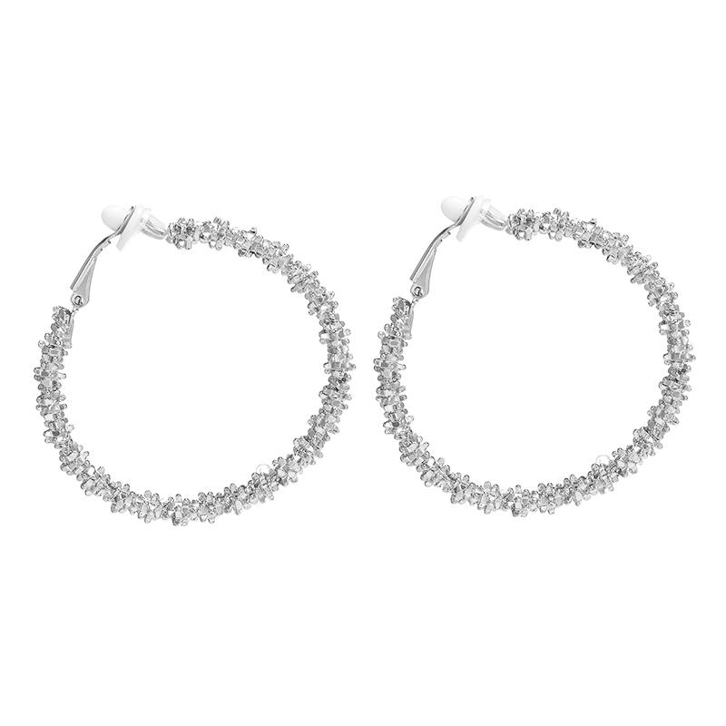 Trendy Vintage Big Round Hoop Clip On Earrings for Women Fashion Statement Punk Charm Non Pierced Earrings Party Jewelry