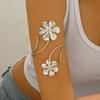 Adjustable Open Arm Bangle Bohemia Style Armband Vintage Flower Bracelet  Arm Accessories