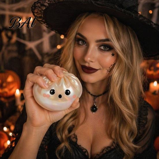 Dumpling Shaped Toy 1/6Pcs Halloween Stress Relief Toy, Devil Pumpkin Eyeball Skeleton Squeeze Party Favors Anxiety Reduction Dough Bun Fidget