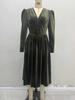 French Retro V-Neck Velvet Dress: European & American Autumn/Winter Long-Sleeve Slimming Fashion