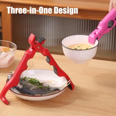 3'ü 1 Arada Sıcak Tabak Tutucu Maşa Isıya Dayanıklı Kase Maşası Kaymaz Tabak Kaldırıcı Dahili Şişe Açacağı ve Kilidi ile Haşlanmaz Mutfak Kelepçesi