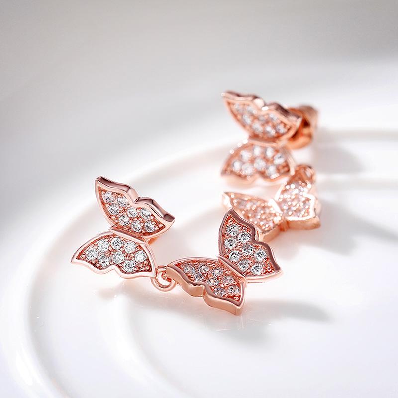 BELLA BOX Módne dámske náušnice s motýľom Vyhlásenie na párty Denné nosenie Visiace náušnice Dámske svadobné zásnubné šperky