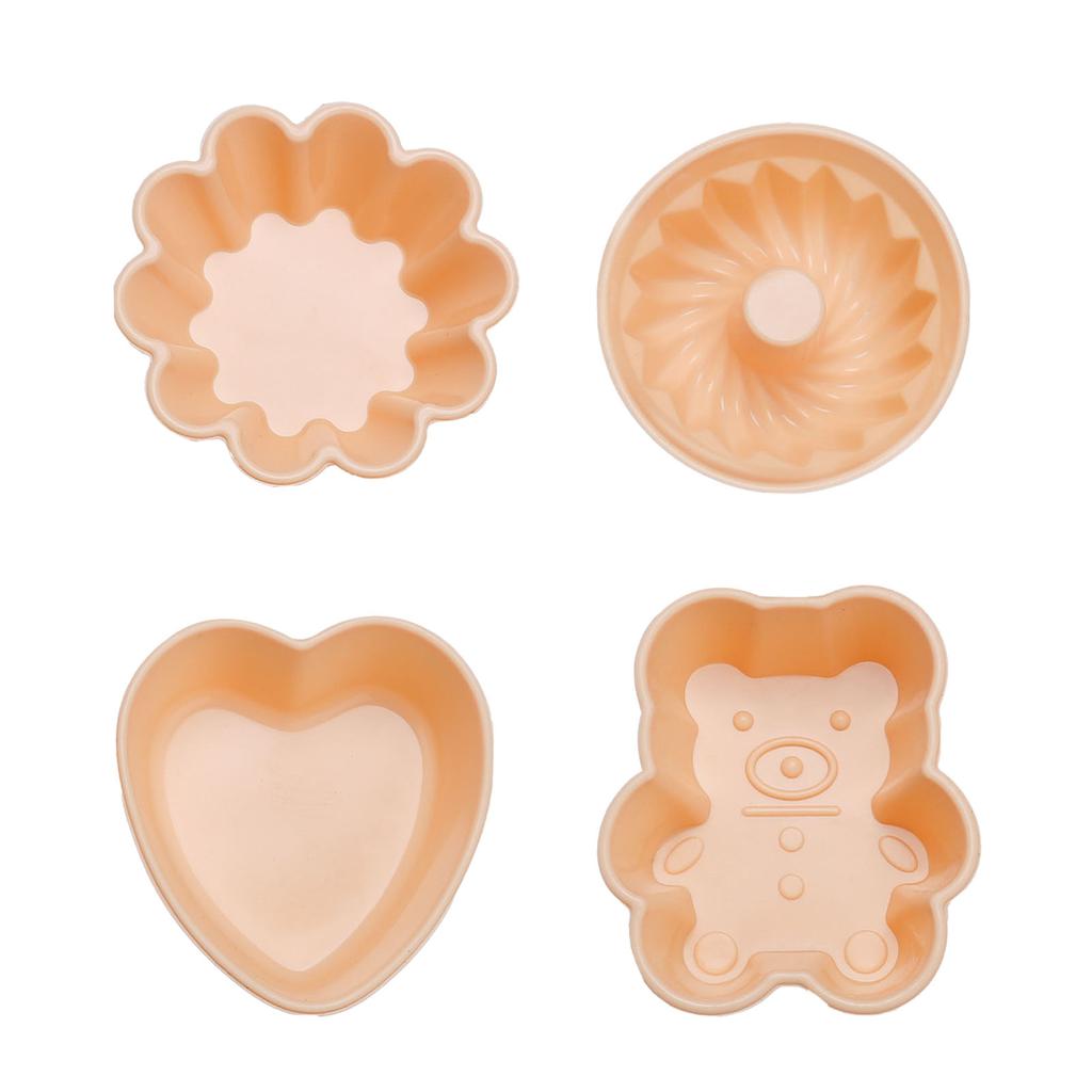 4pcs Colored Silicone Cake Cups Muffin Cake Mold High Temperature Cupcakes Mold For Diy Chocolate Pudding Candies Baking Mold