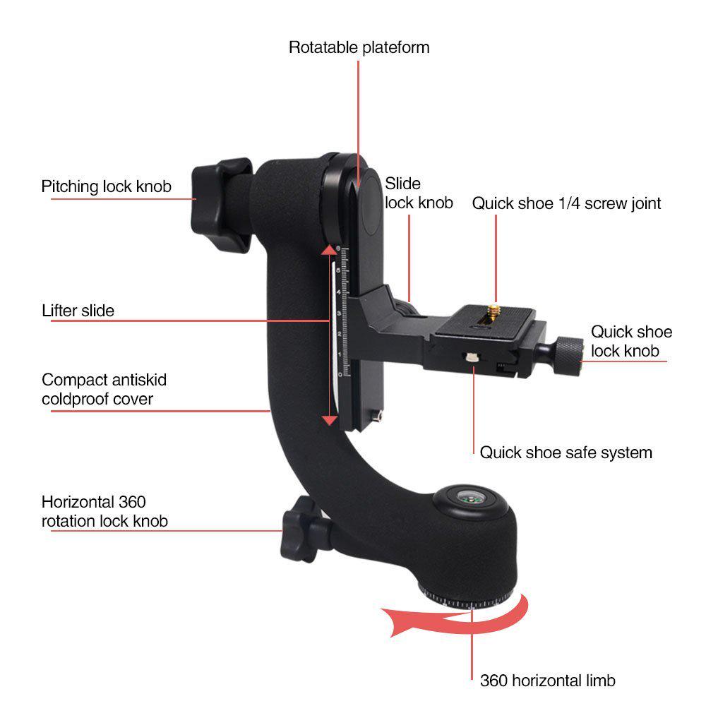 Buy Professional Heavy Duty Gimbal Tripod Head For Telephoto Lens DSLR