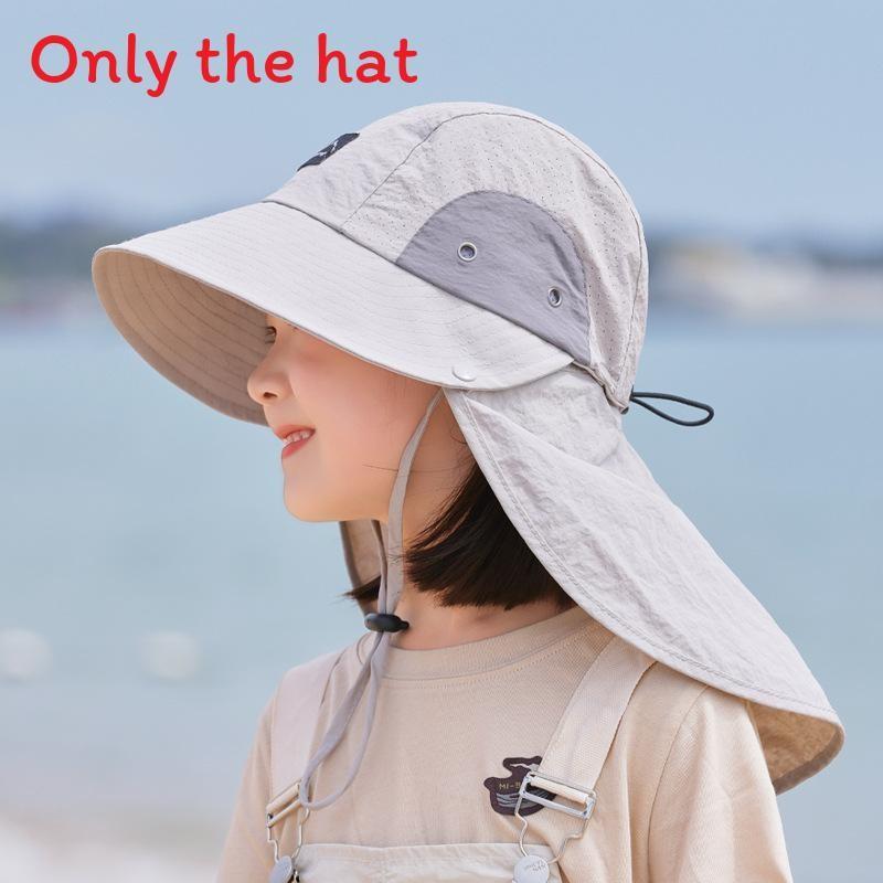 Summer Childrens Fisherman Hat With Large Brim And Waterproof Nylon For Sun Protection And Neck Coverage