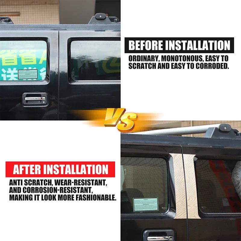 Stainless Steel For Hummer H2 2003-2009 Car Window Center Pillar C-pillar Decorative Patch Car Exterior Accessories