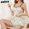 GMXIA Pajamas Female Summer Thin Sexy Suspenders Shorts Homewear Suit