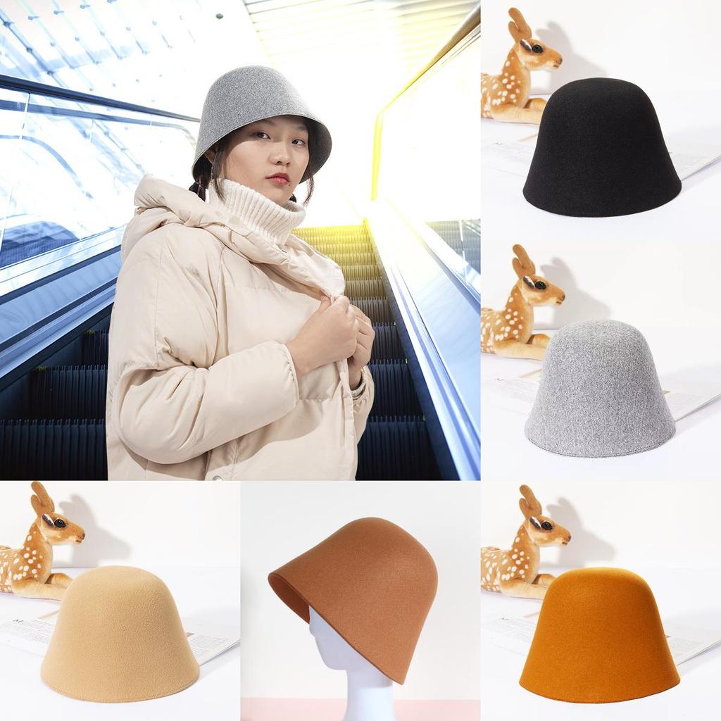 Water Bucket Hat For Women Wool Blend Warm Winter Sun Protection Casual Style