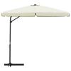300 Cm Steel Mast Sun Umbrella In Sand White