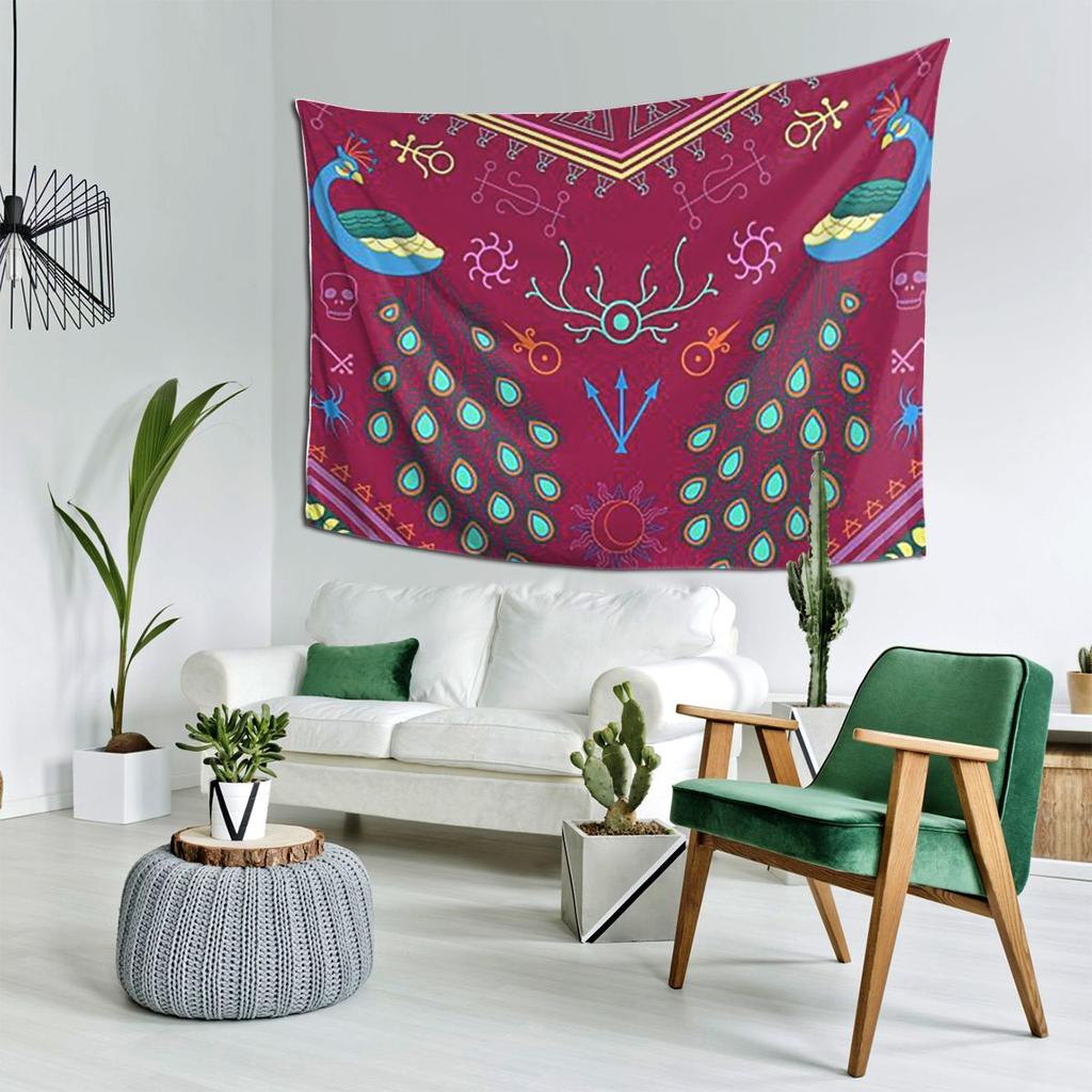 Mollymauk Tealeaf Inspired Print Tapestry Decoration Art Aesthetic Tapestries for Living Room Bedroom Wall Cloth Wall Hanging