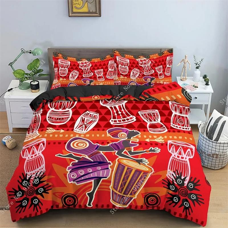 3D Ancient Egypt Tribe Decor Comforter Cover Set for Adult Women King Size Polyester Bedding Set Egyptian Print Duvet Cover Set